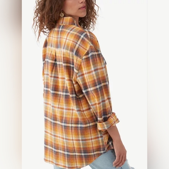 O'Neill Women's Size Small Coat Check Cotton Flannel Button Down Shirt - Picture 2 of 12
